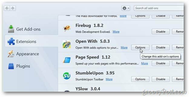 Open-With Firefox Extensie de revizuire