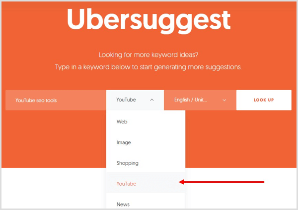 Efectuați o căutare de cuvinte cheie cu Ubersuggest.