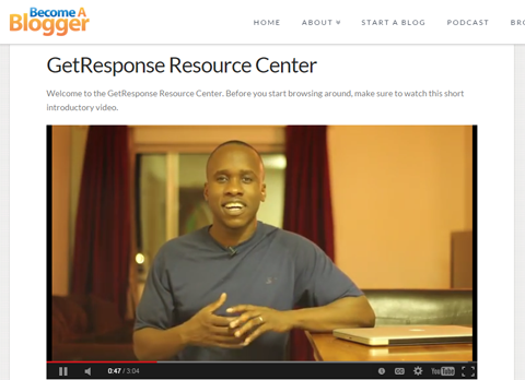 Centrul de resurse GetResponse este un exemplu de a oferi și mai multă valoare publicului dvs. 