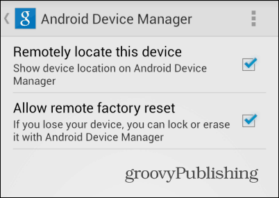 Setări Manager dispozitive Android