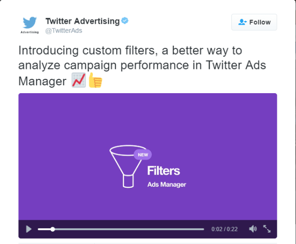 filtre personalizate pentru managerul de anunțuri twitter