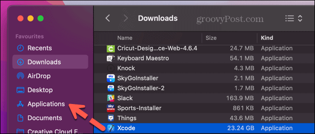 trageți xcode în folderul de aplicații