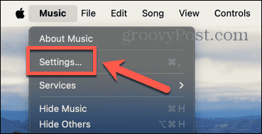 setări de muzică Apple mac