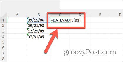 formula excel datavalue