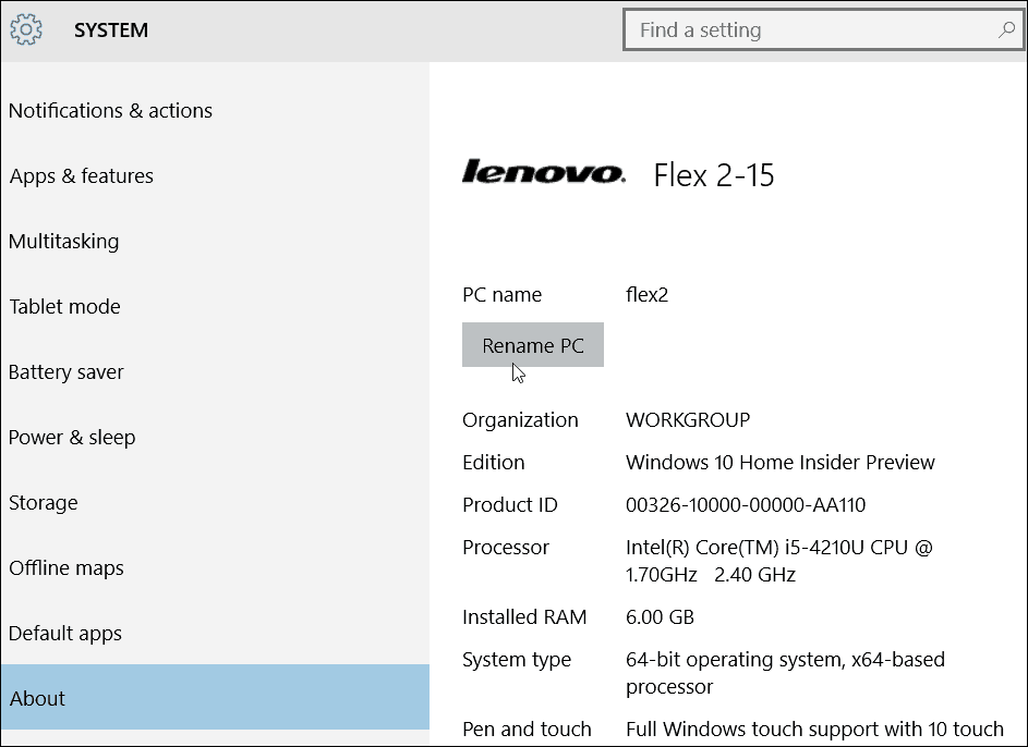Renumește Lenovo