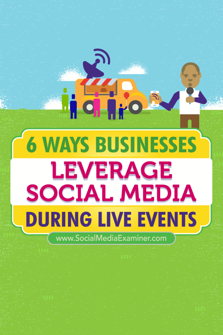 Sfaturi despre șase moduri în care întreprinderile au valorificat social media pentru a se conecta în timpul evenimentelor live.