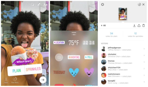 Instagram a introdus un nou sticker de sondaj interactiv, care permite utilizatorilor să pună o întrebare și să vadă rezultatele prietenilor și adepților dvs. în timp ce votează în timp real. 