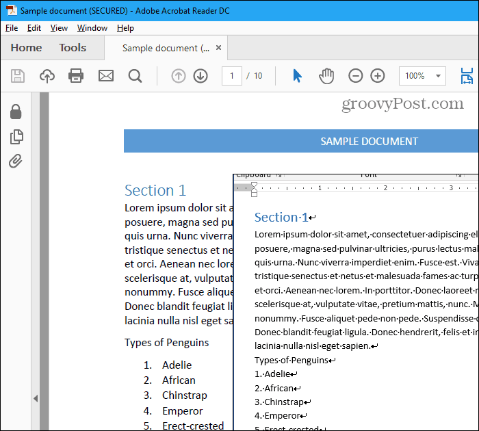 Fișier PDF și fișier Word