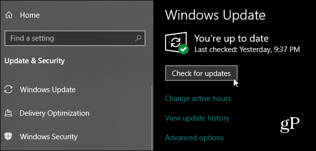 Windows 10 Verificați actualizările