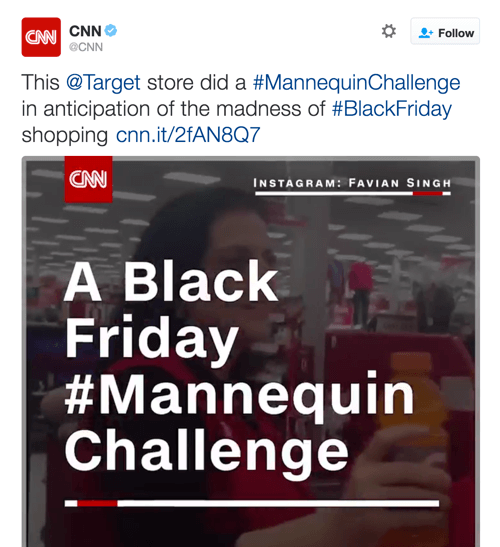 CNN a distribuit videoclipul Target, care a valorificat două tendințe de pe Twitter.