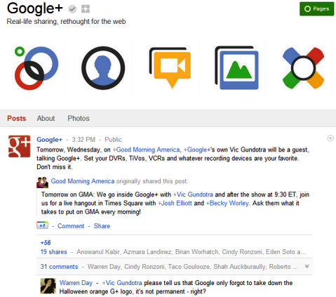 Pagini Google+ - Google+