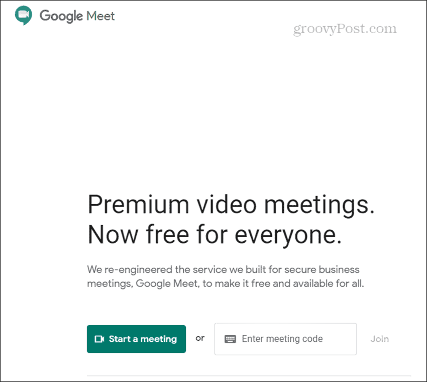 Start Google Meet
