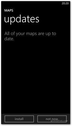 Actualizarea hărților Windows Phone 8
