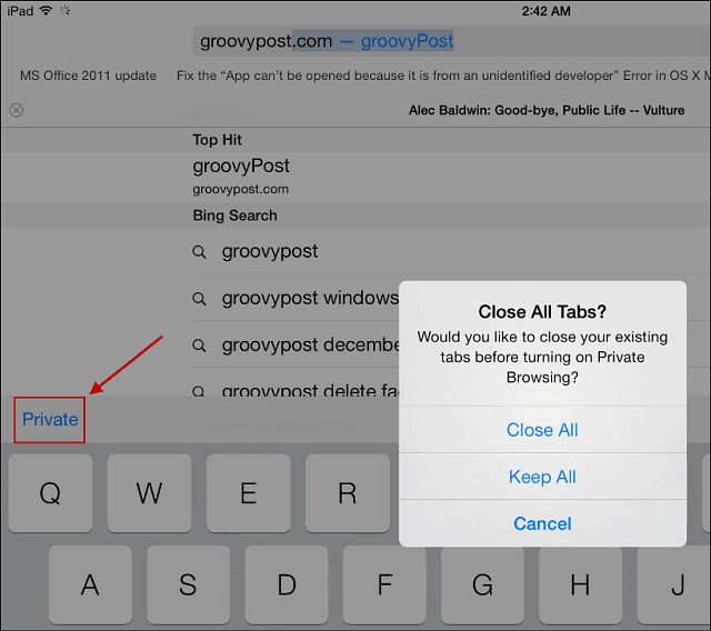 Sfat pentru iOS 7: utilizați Navigarea privată Safari