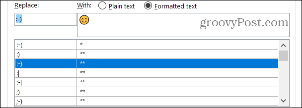 Înlocuiri text formatate în Word pe Windows