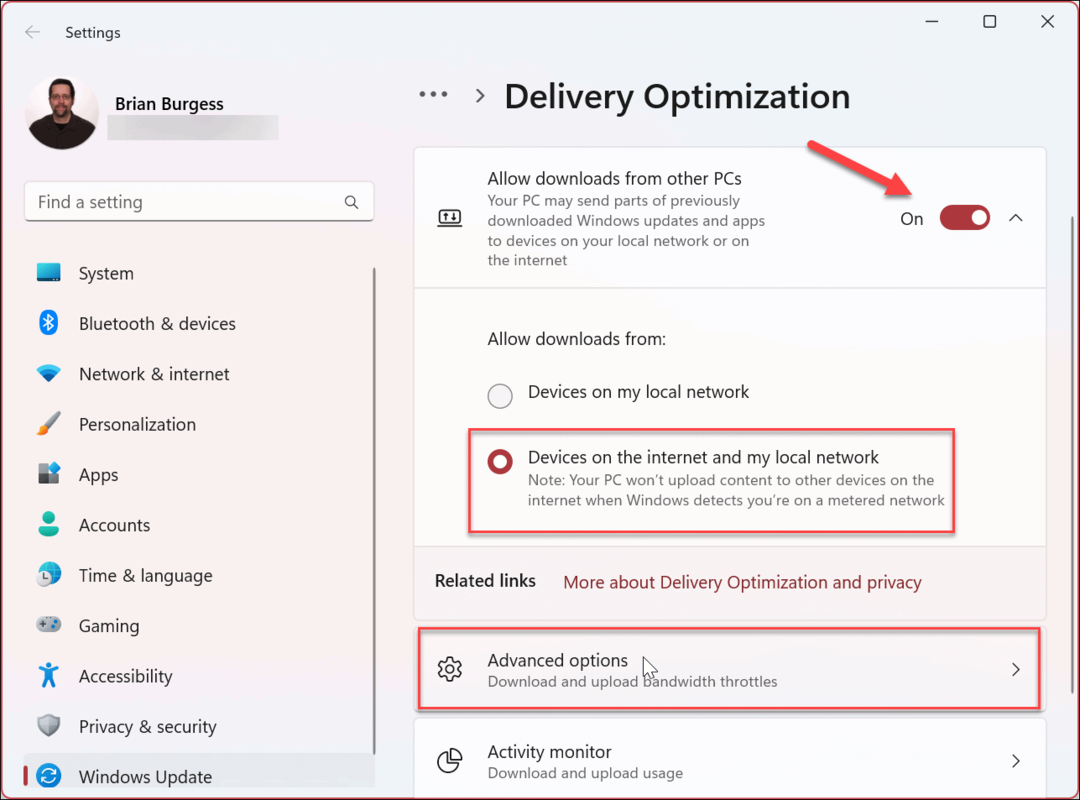 Limitați lățimea de bandă pentru Windows 11