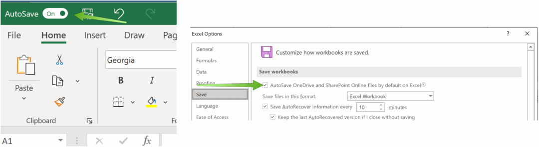 Salvați fișiere Excel în OneDrive Salvare automată Microsoft Excel