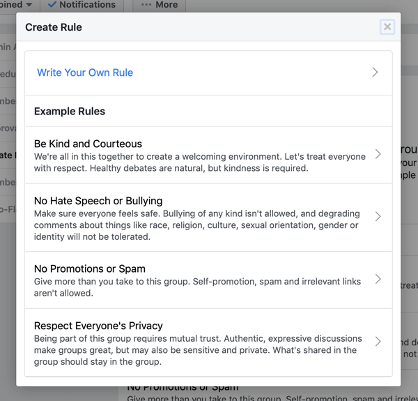 Cum se utilizează caracteristicile Grupurilor Facebook, cum se creează o regulă de grup