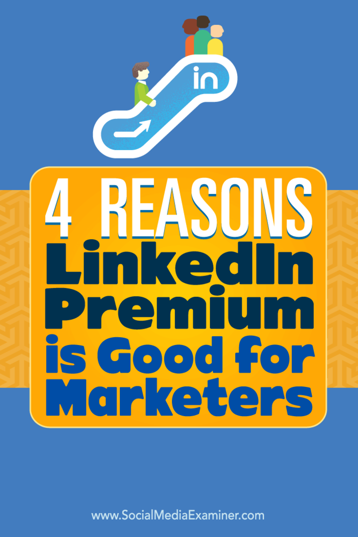 Sfaturi despre patru moduri în care vă puteți îmbunătăți marketingul cu LinkedIn Premium.