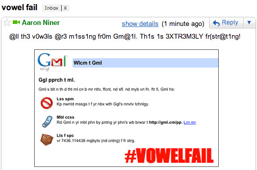 Gmail 2010 Aprilie Eșecuri vocale nebunești