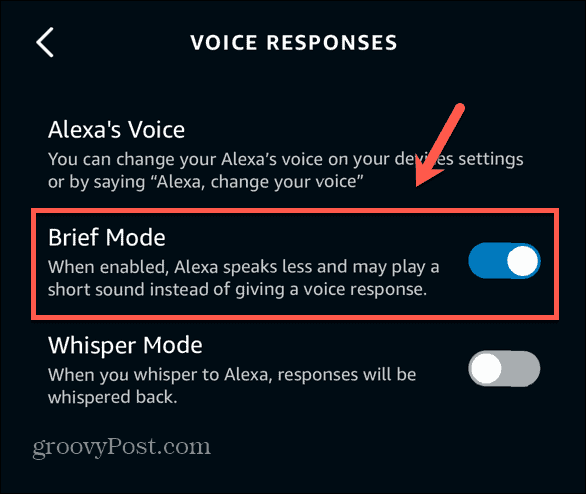 Modul scurt al aplicației Alexa activat