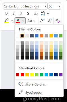 Powerpoint selectați culoarea fontului