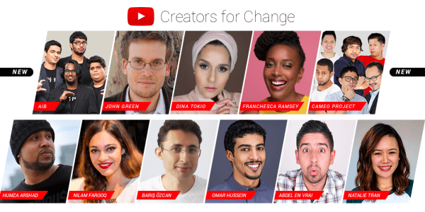 YouTube introduce noi ambasadori și resurse pentru creatorii pentru schimbare.