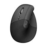 Mouse ergonomic vertical Logitech Lift stânga, stângaci, fără fir, Bluetooth sau Logi Bolt USB, clicuri silențioase, 4 butoane, compatibil cu WindowsmacOSiPadOS, laptop, PC - grafit