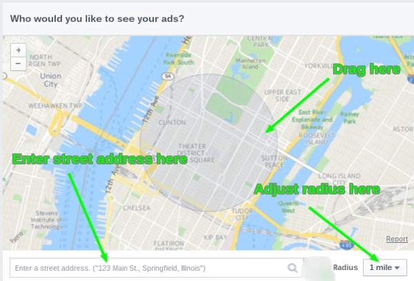 instrument pentru harta publicitară facebook