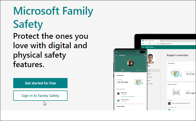 Siguranța familiei Microsoft