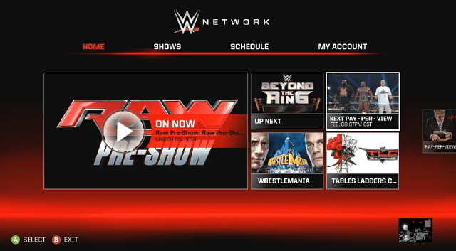 Rețea WWE Xbox 360