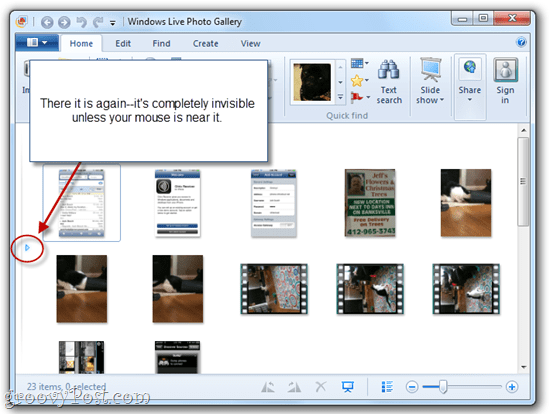 Ascundere / Afișare Windows Live Photo Gallery Pane de navigare