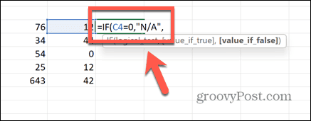 excel na în formulă