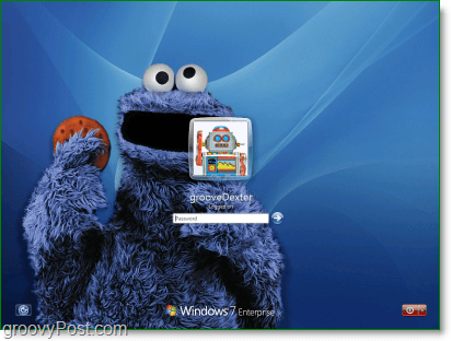 Windows 7 cu fondul meu preferat de susan Street Cookie Monster