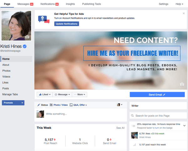 nou design de administrare a paginii de facebook