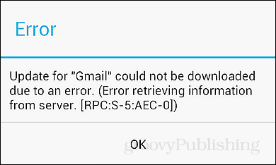 2 Moduri de a rezolva RPC: S-5: AEC-0 eroare Android