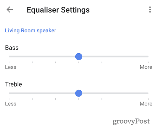 Set de ecuații de egalizare sunet Google Home