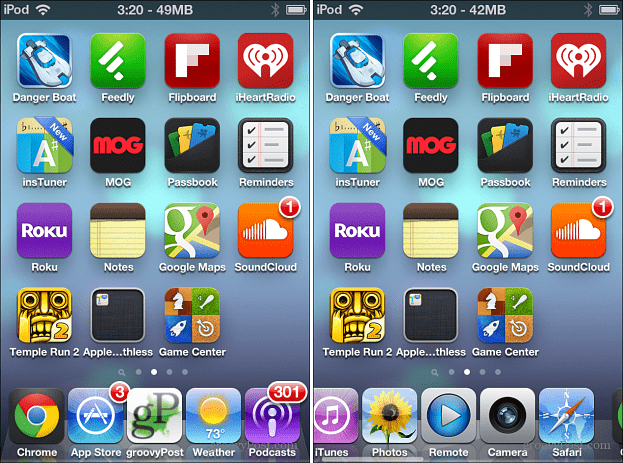 Cinci icoane iOS Dock