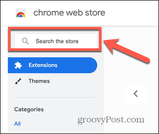 căutare în magazinul Chrome