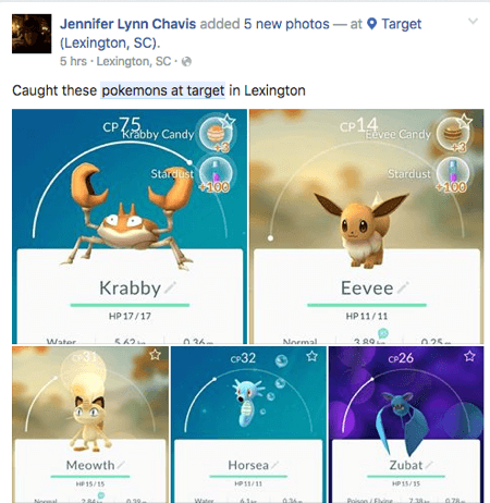 pokemon go conținut generat de utilizator