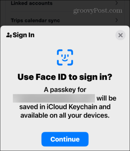 utilizați ID-ul facial cu cheia de acces pentru iPhone