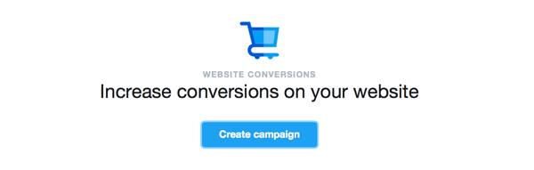 creați anunțuri de conversie site web twitter