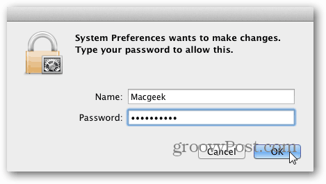 parola sistemului Mac