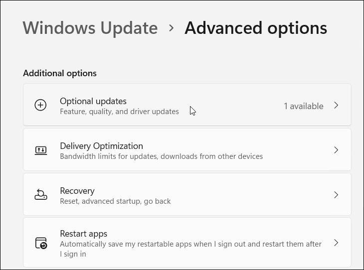 actualizările opționale instalează driverele de dispozitiv manual pe Windows