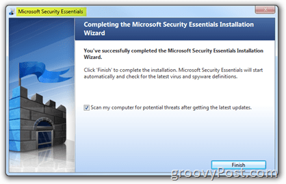 Instalare esențiale Microsoft Security