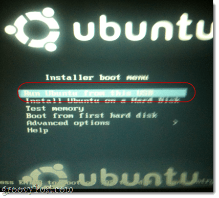 rulează ubuntu formează această USB
