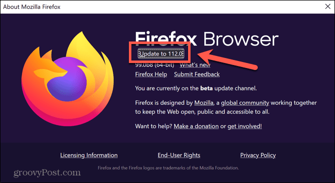 Actualizare Firefox disponibilă
