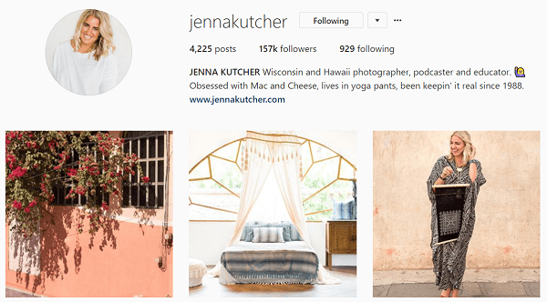 Jenna se gândește la fluxul ei de Instagram ca la o revistă.