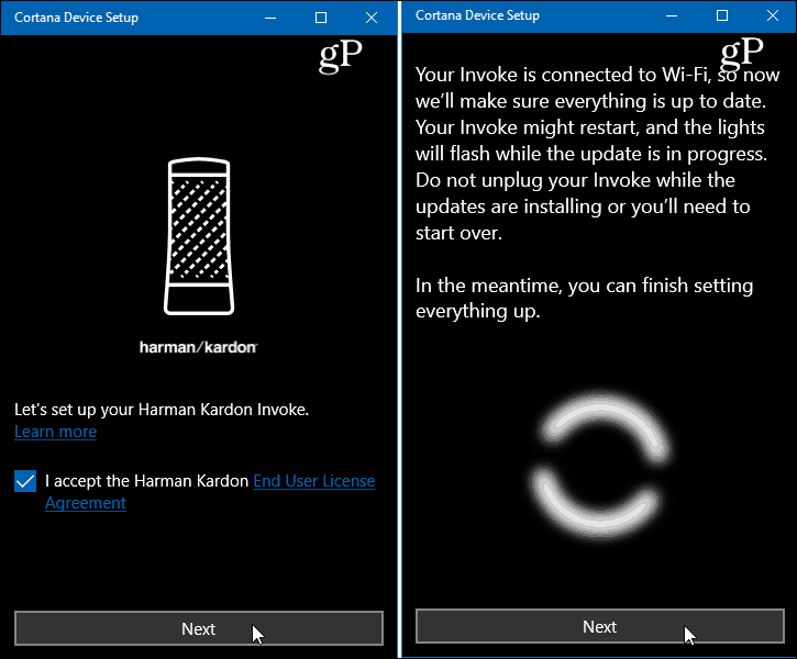 Aplicația Cortana Device Setup Windows 10