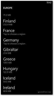 Windows Phone 8 hărți țări disponibile